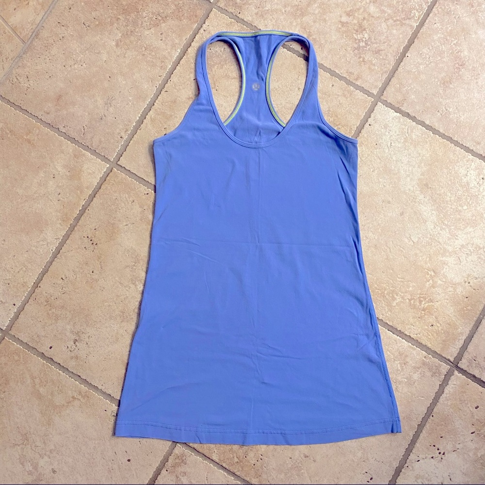 Lululemon periwinkle long tank top size 6